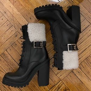 Givenchy Aviator Shearling Leather Ankle Boots